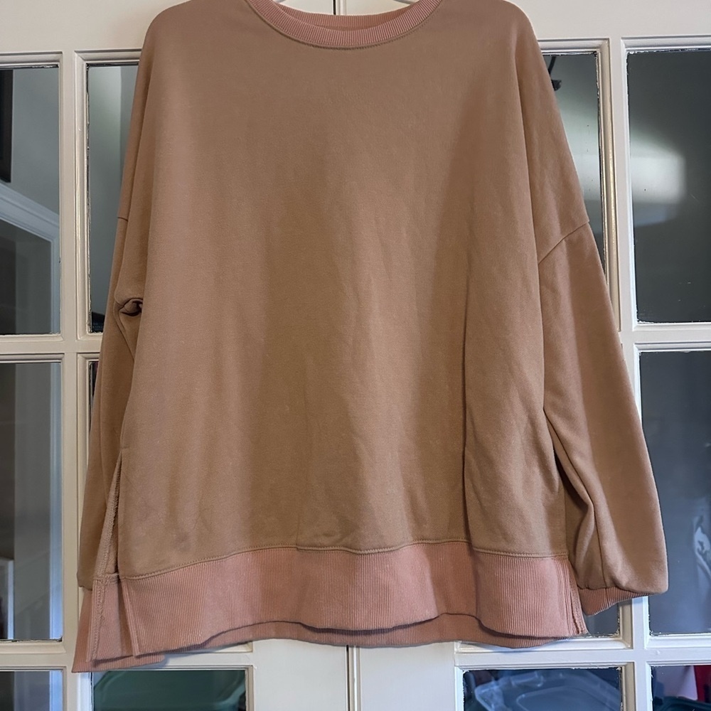Stylish Tan and‎ Pink Pullover